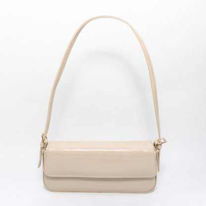 Faux Leather Elegant Handbags - Beige