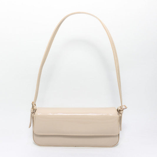 Faux Leather Elegant Handbags - Beige