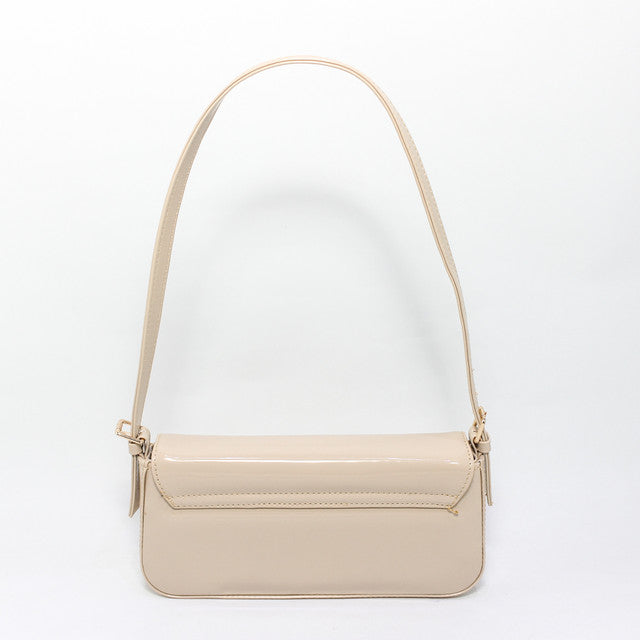 Faux Leather Elegant Handbags - Beige