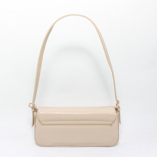 Faux Leather Elegant Handbags - Beige