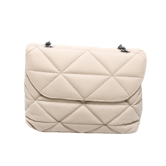 Faux Leather Elegant Handbags - Beige