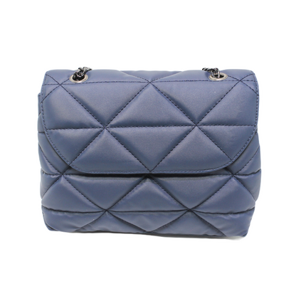Faux Leather Elegant Handbags - Navy