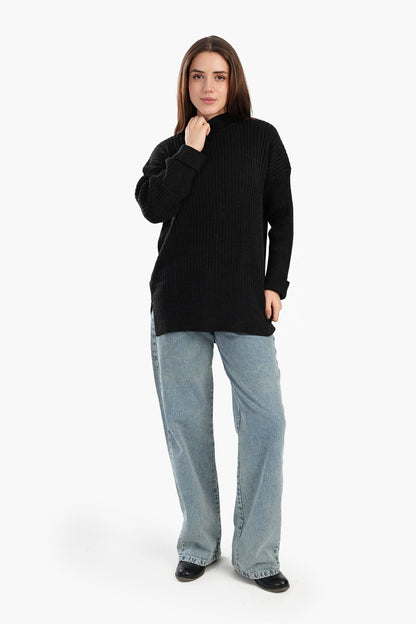 Relaxed Fit Ribbed Pullover