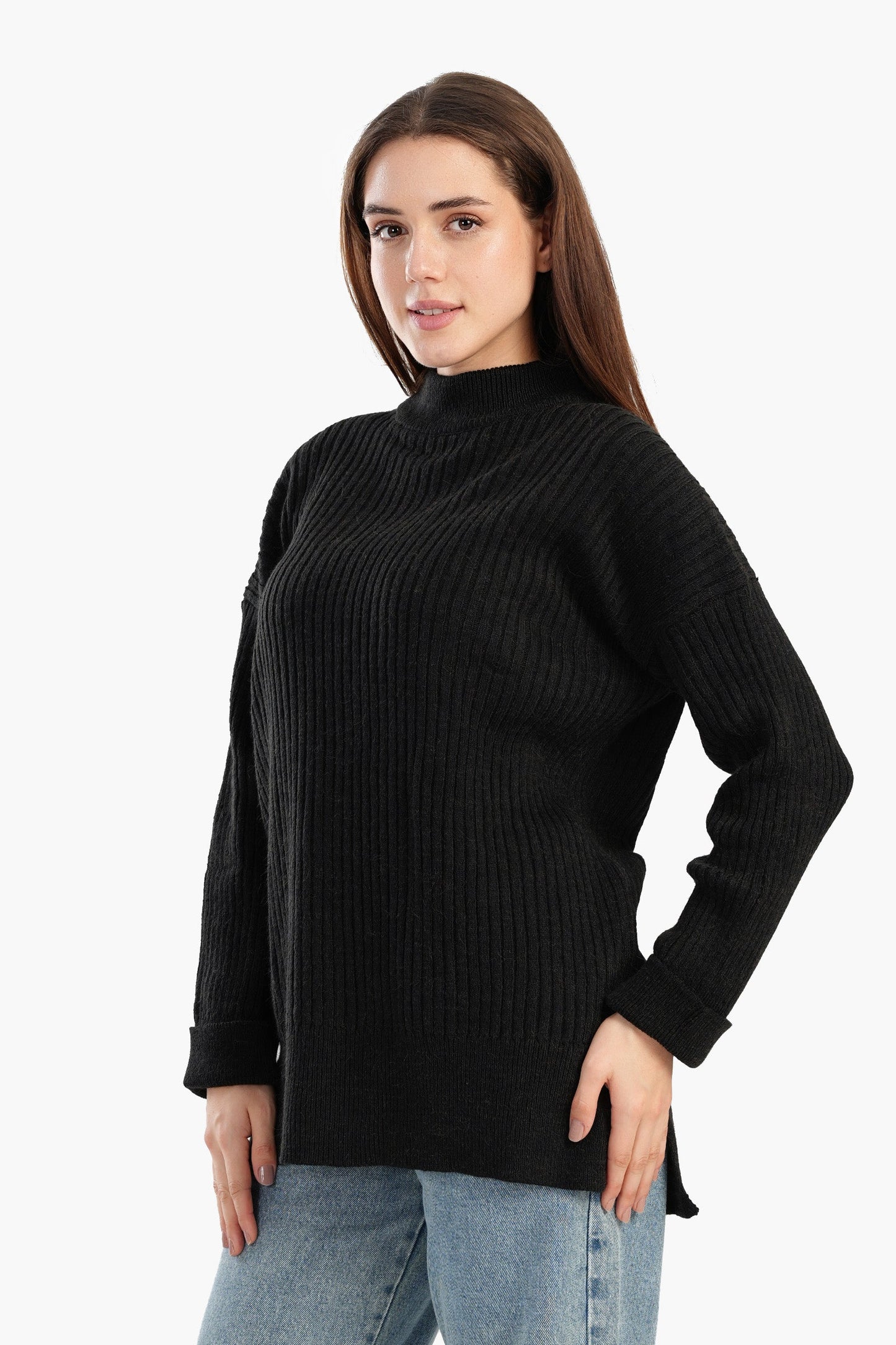 Relaxed Fit Ribbed Pullover