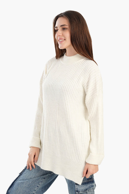 Relaxed Fit Ribbed Pullover
