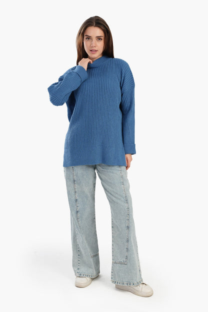 Relaxed Fit Ribbed Pullover