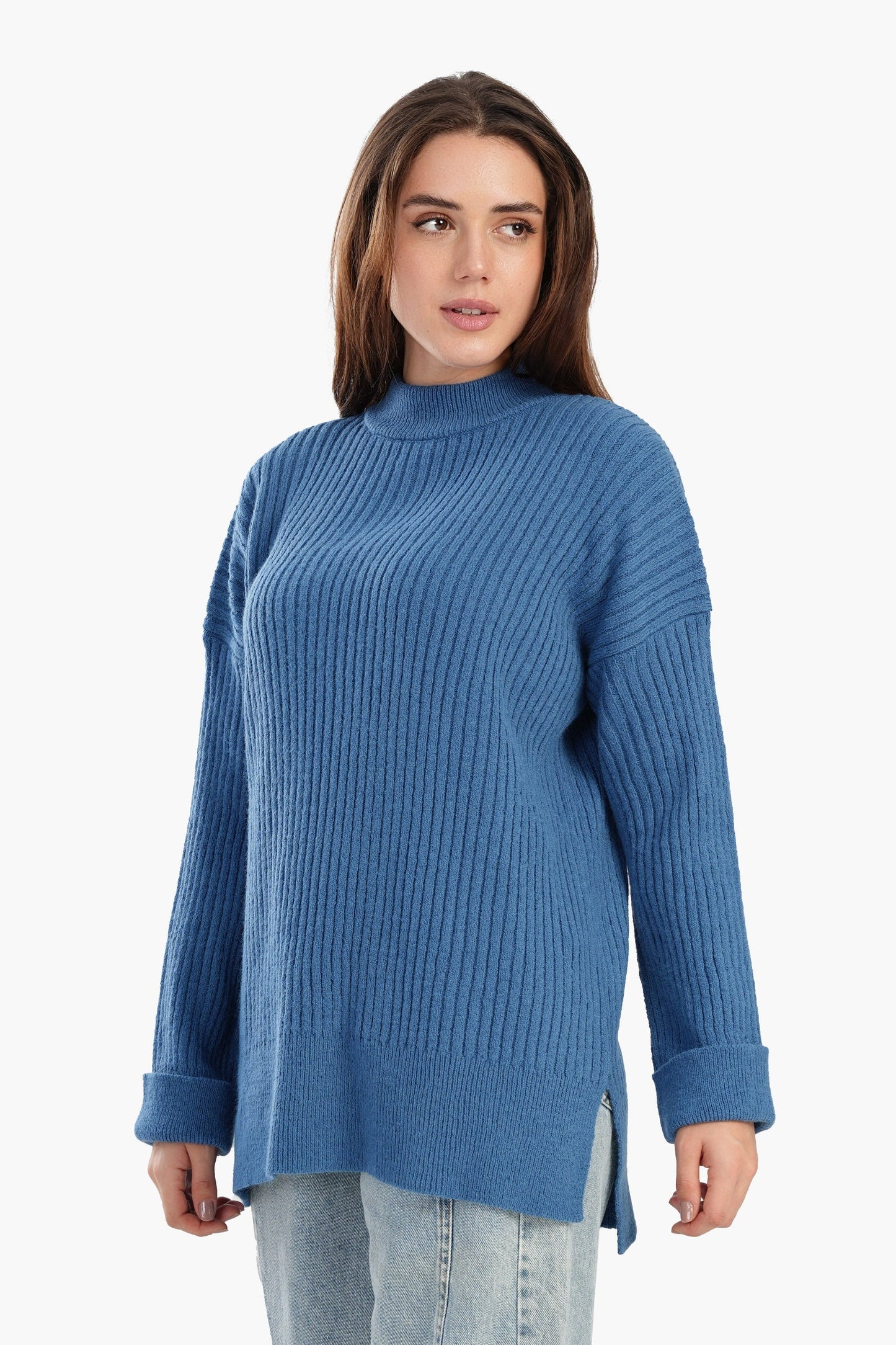 Relaxed Fit Ribbed Pullover