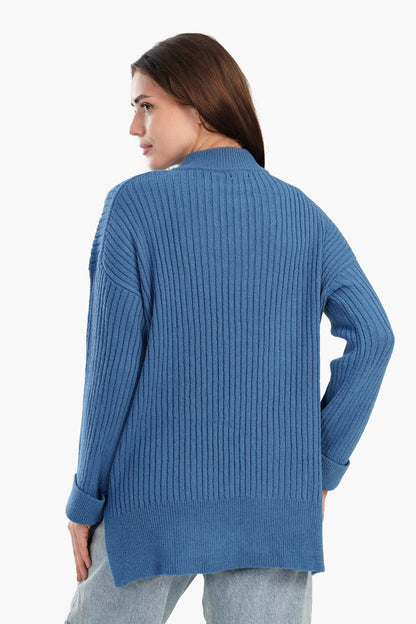 Relaxed Fit Ribbed Pullover