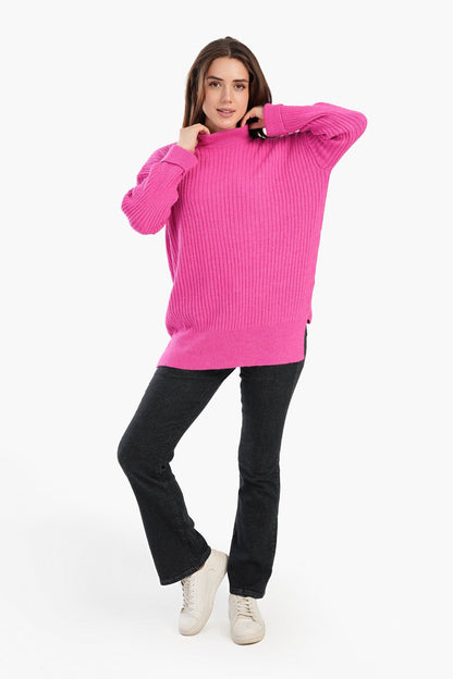 Relaxed Fit Ribbed Pullover