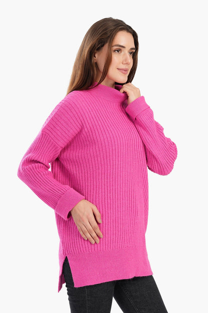 Relaxed Fit Ribbed Pullover