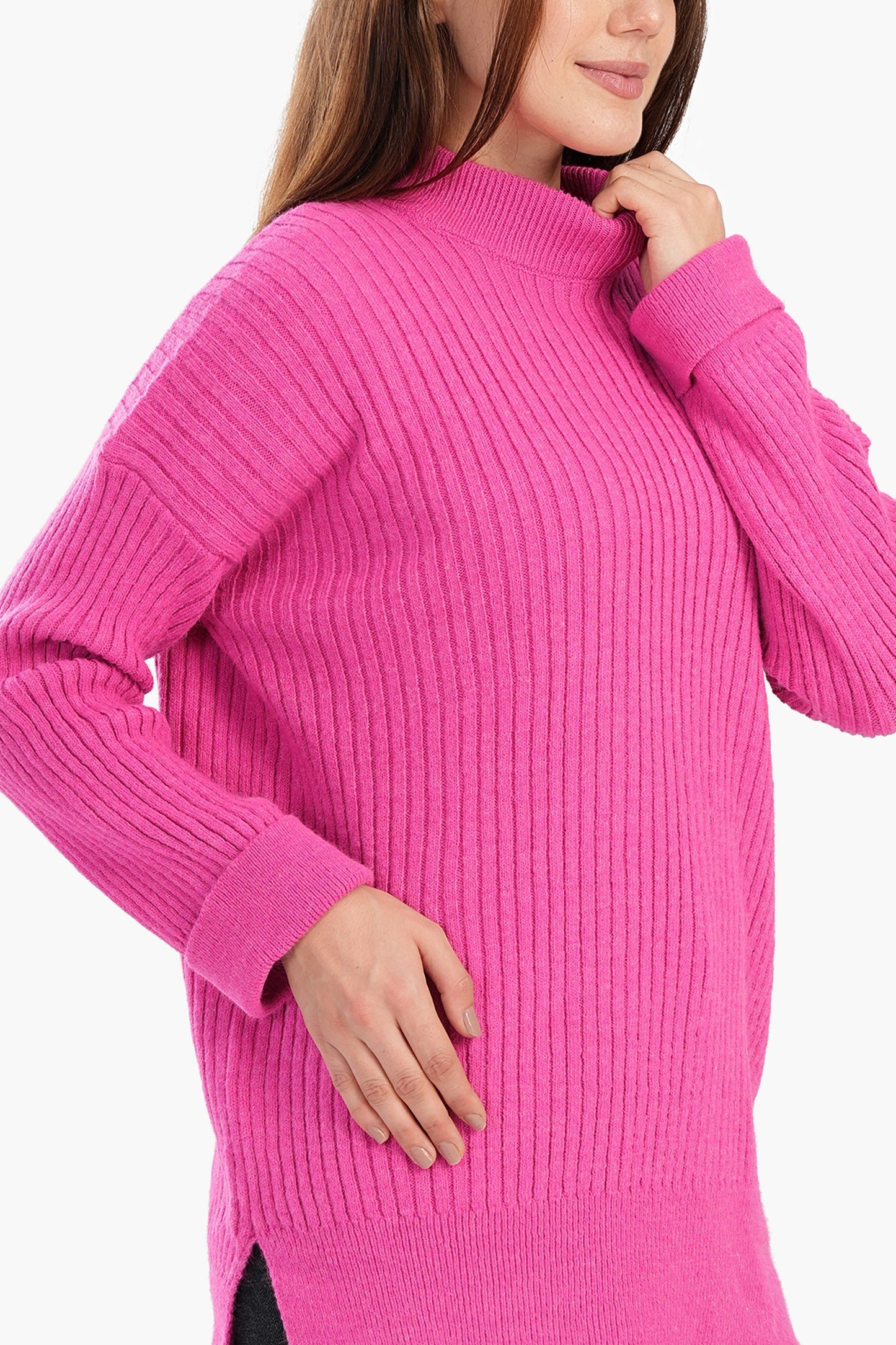 Relaxed Fit Ribbed Pullover