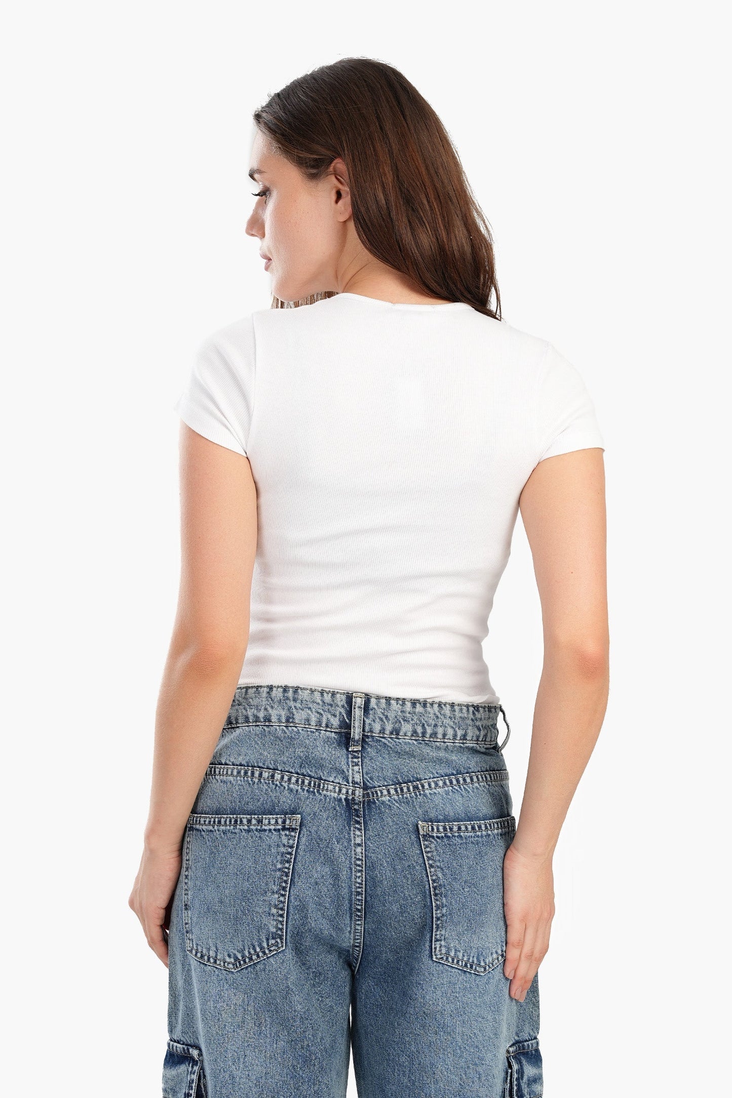 Ribbed Round Neck Top