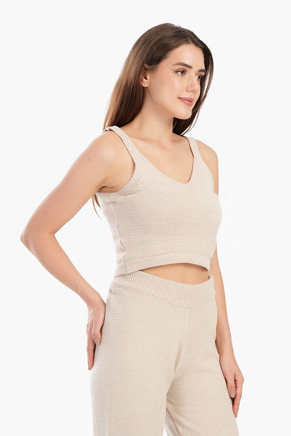 Trico Plunge Neck Pyjama Top