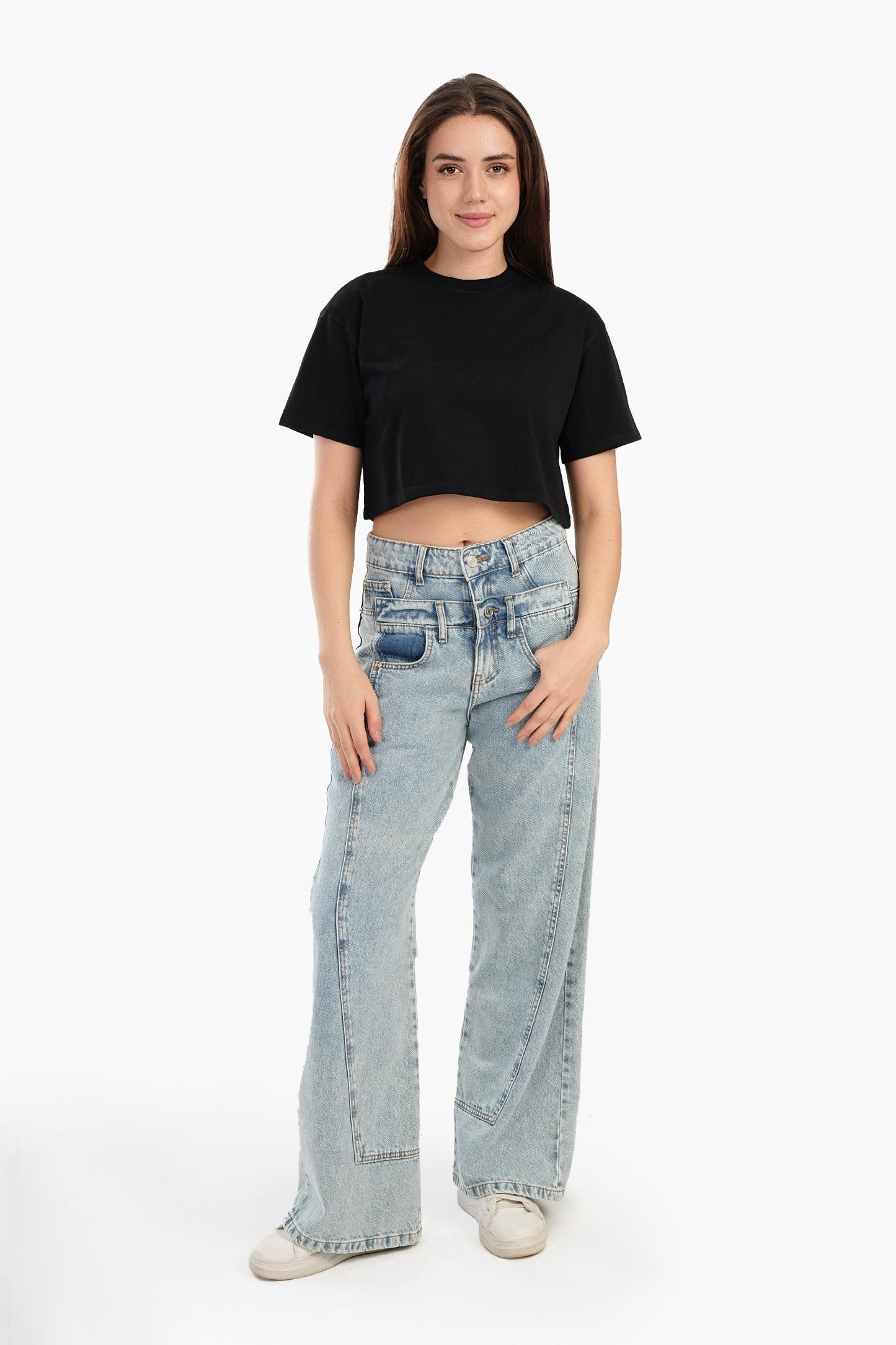 Trendy Cropped Half-Sleeve Top