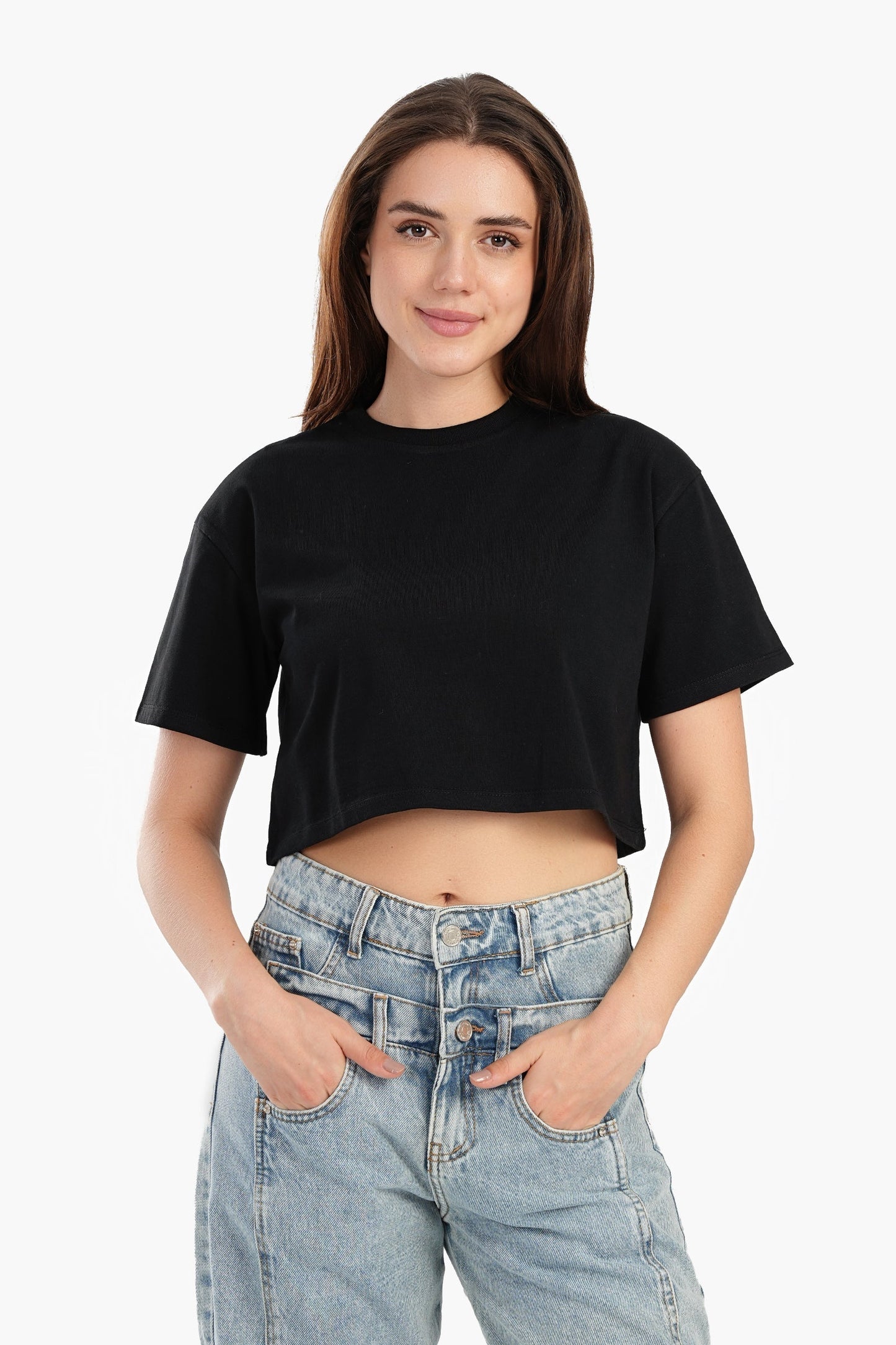 Trendy Cropped Half-Sleeve Top