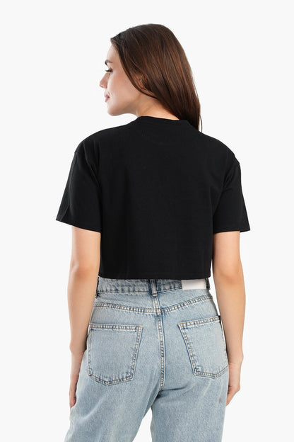 Trendy Cropped Half-Sleeve Top