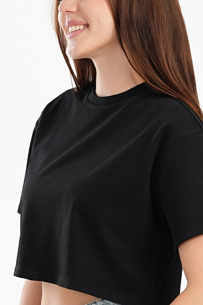 Trendy Cropped Half-Sleeve Top