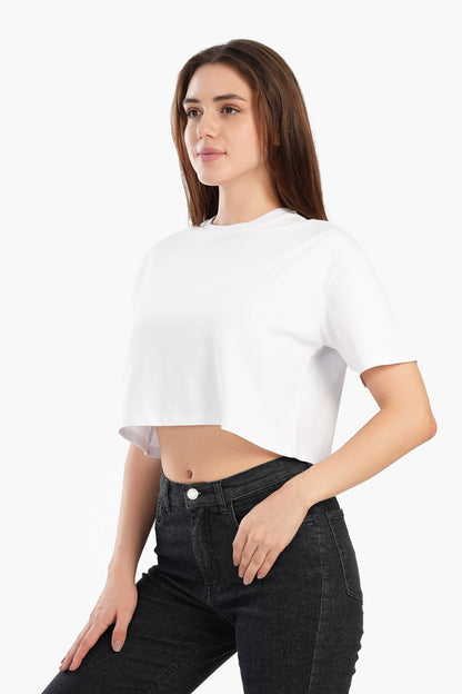 Trendy Cropped Half-Sleeve Top