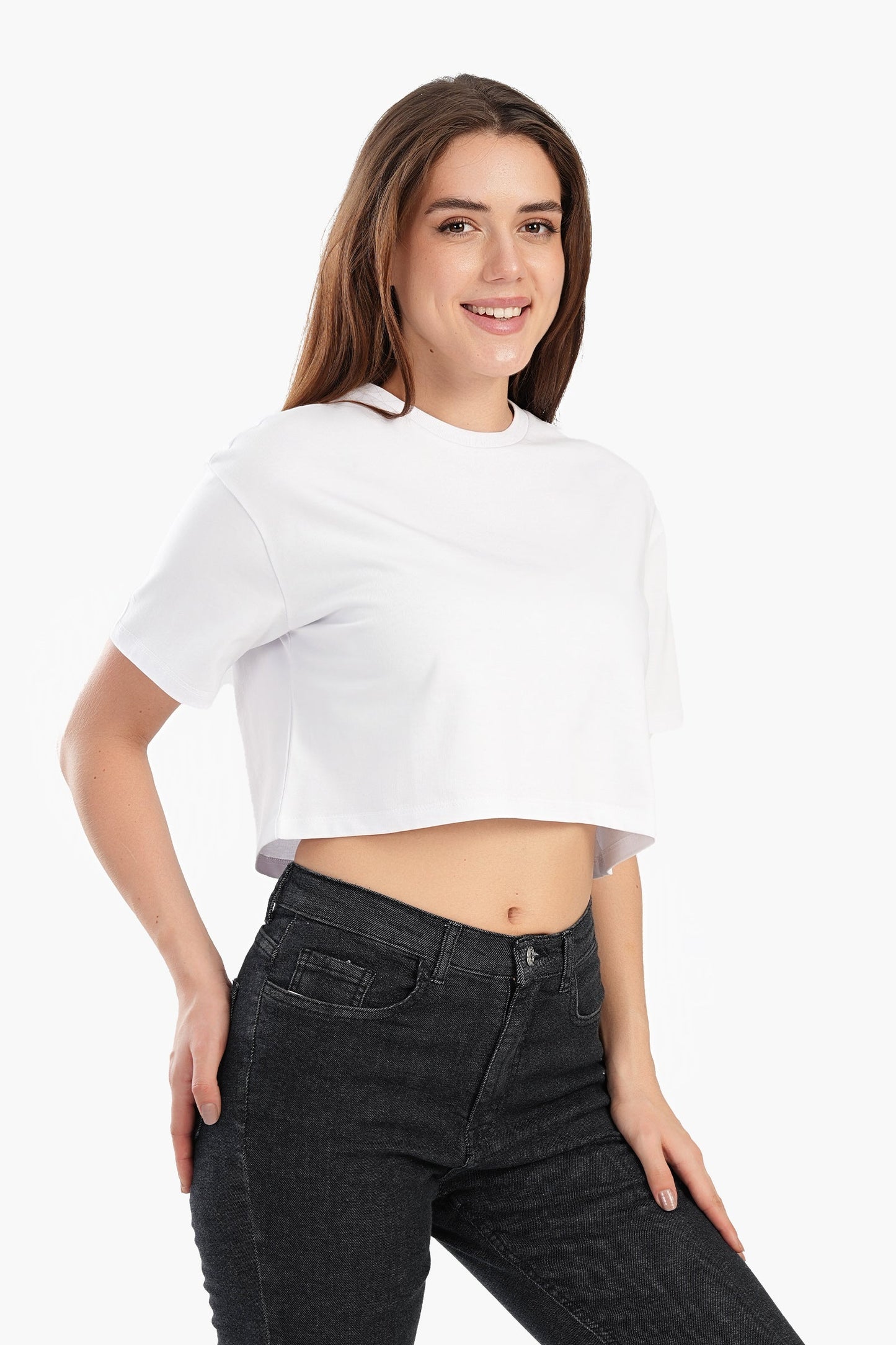 Trendy Cropped Half-Sleeve Top