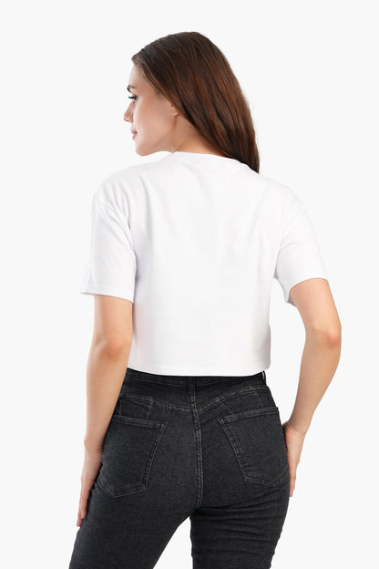 Trendy Cropped Half-Sleeve Top