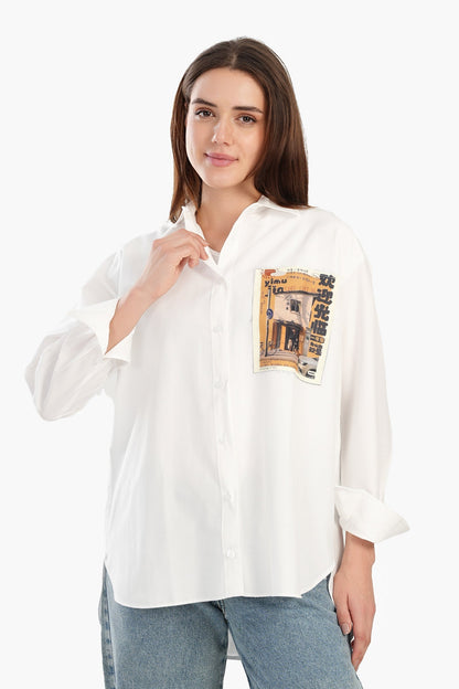 Shirt with Printed Pocket