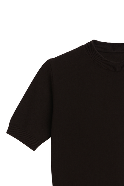Polyamide Short Sleeve Pullover – Black