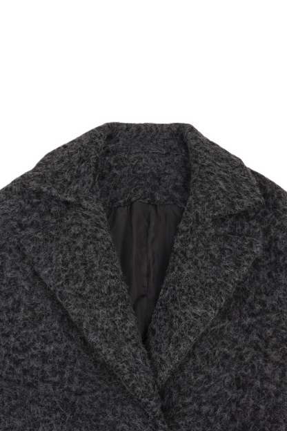 French Terry Coat with Notch Collar – Grey