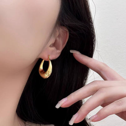 Fluffy Stainless Steel Statement Hoops