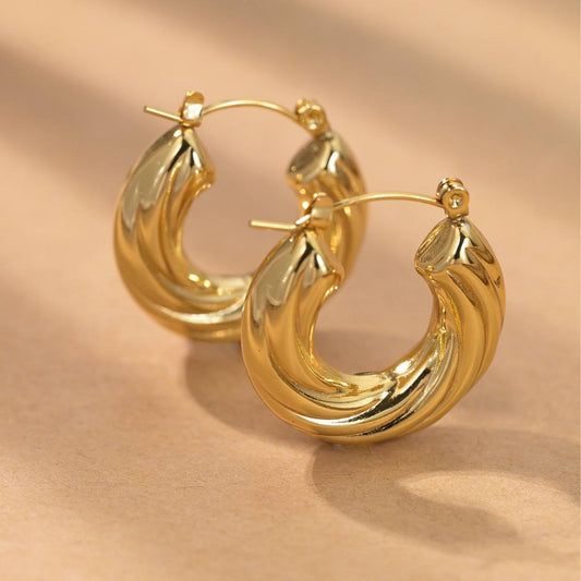 Fluffy Stainless Steel Statement Hoops