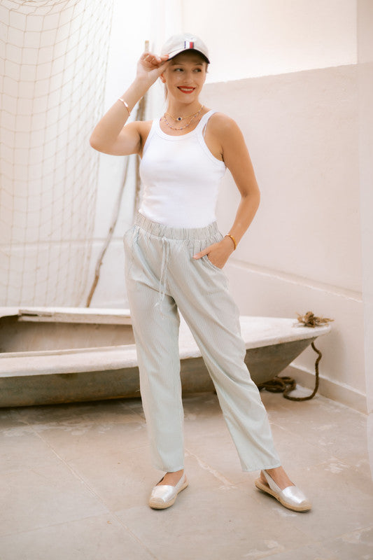 Dacron Striped Pants – Olive