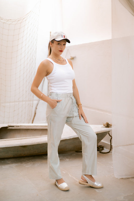 Dacron Striped Pants – Olive