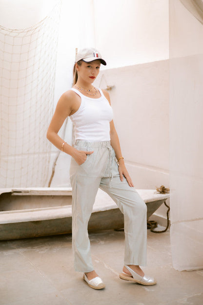 Dacron Striped Pants – Olive