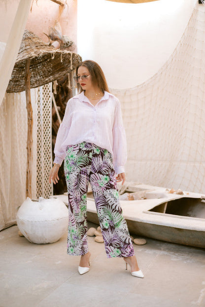 Soft Crepe Floral Pants – Multicolor