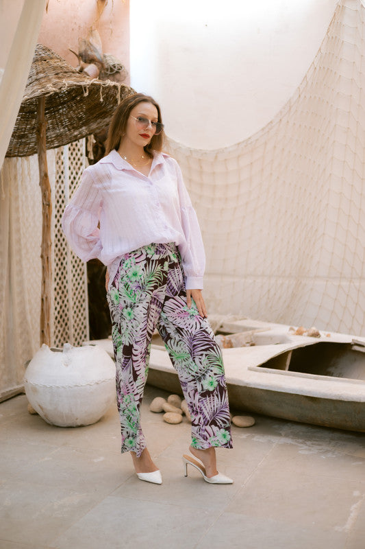 Soft Crepe Floral Pants – Multicolor