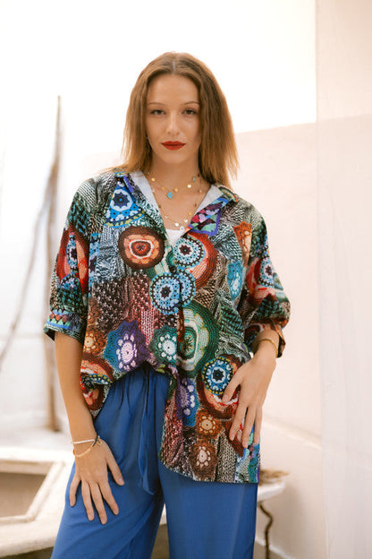 Soft Crepe Printed Shirt – Multicolor