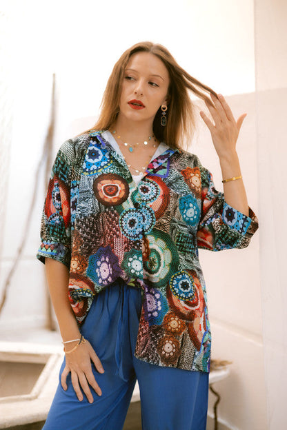 Soft Crepe Printed Shirt – Multicolor