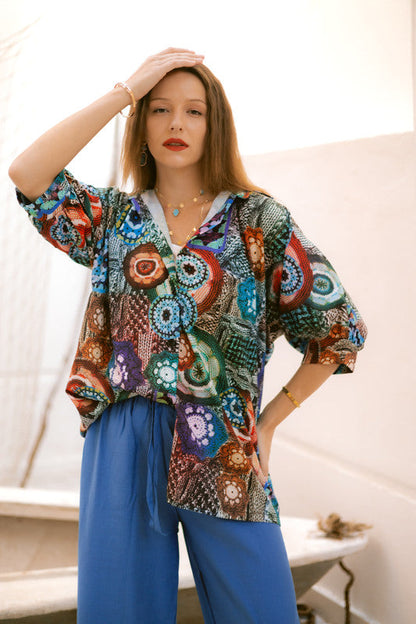 Soft Crepe Printed Shirt – Multicolor