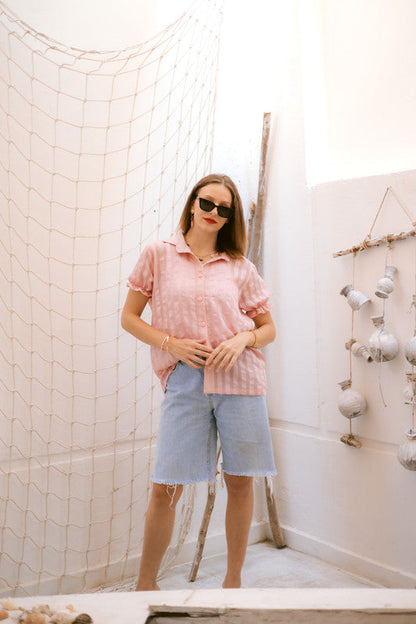 CY Textured Blouse – Pink