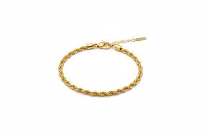 Stainless Steel Braided Rope Chain Bracelet – Gold