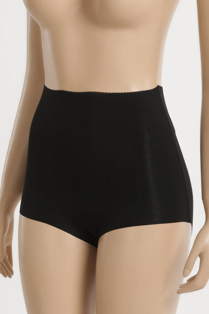 Polyamide Blend Plain Laser Cut Full Brief Corset – Black