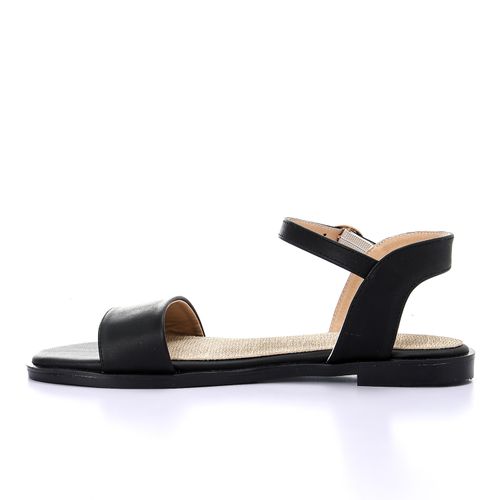 Faux Leather Ankle Strap Sandals