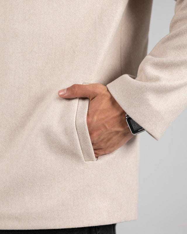 Wool Solid Jacket – Cream