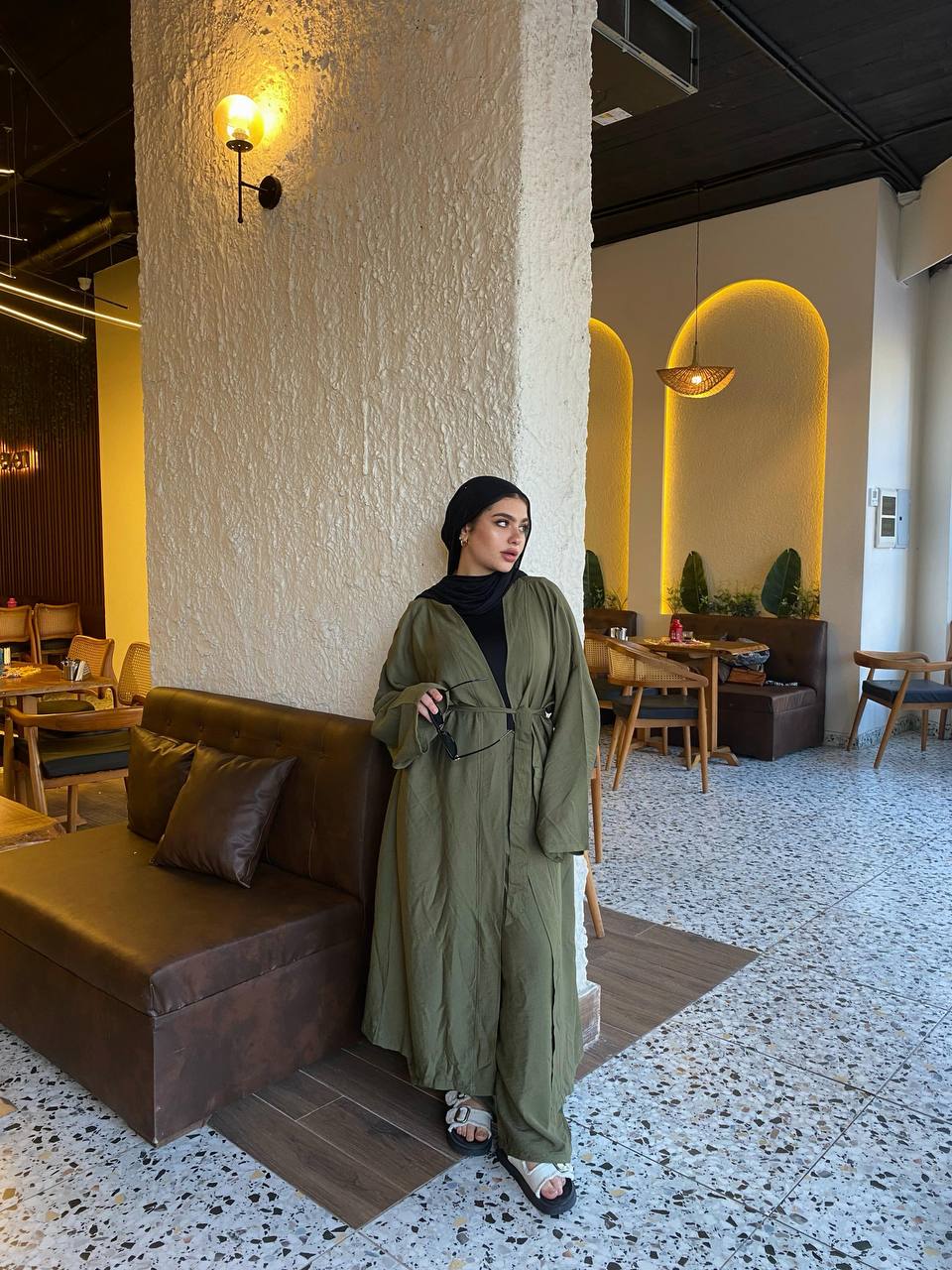 Wrap Linen Set - Olive