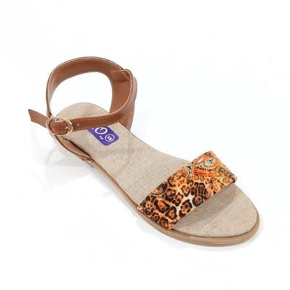 Faux Leather Ankle Strap Sandals