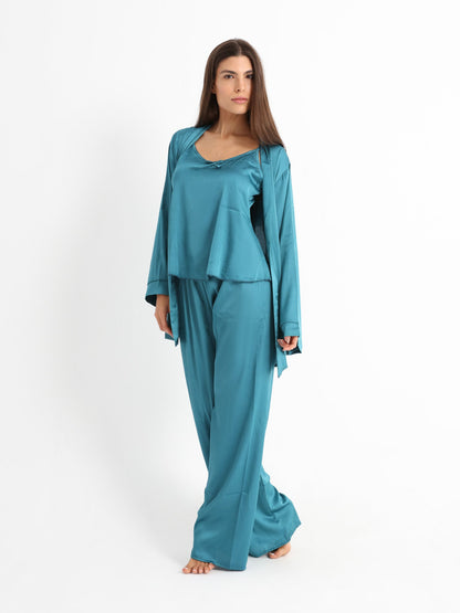 Royal Satin Pajama Set - Green