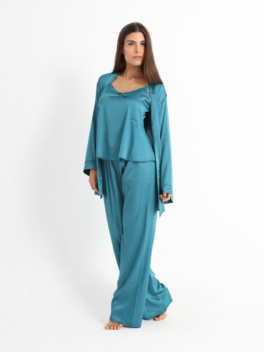 Royal Satin Pajama Set - Green