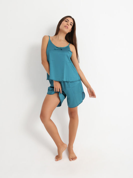 Royal Pajama Satin Set - Green