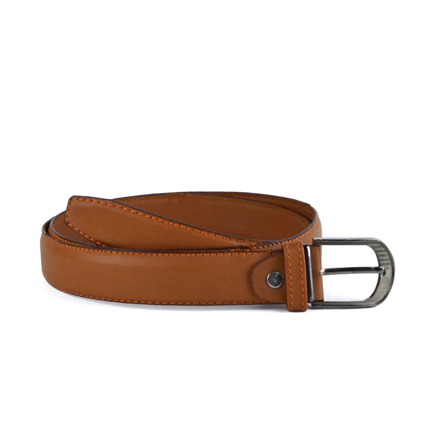 Leather Classic Belt Textured Buckle - Light Tan