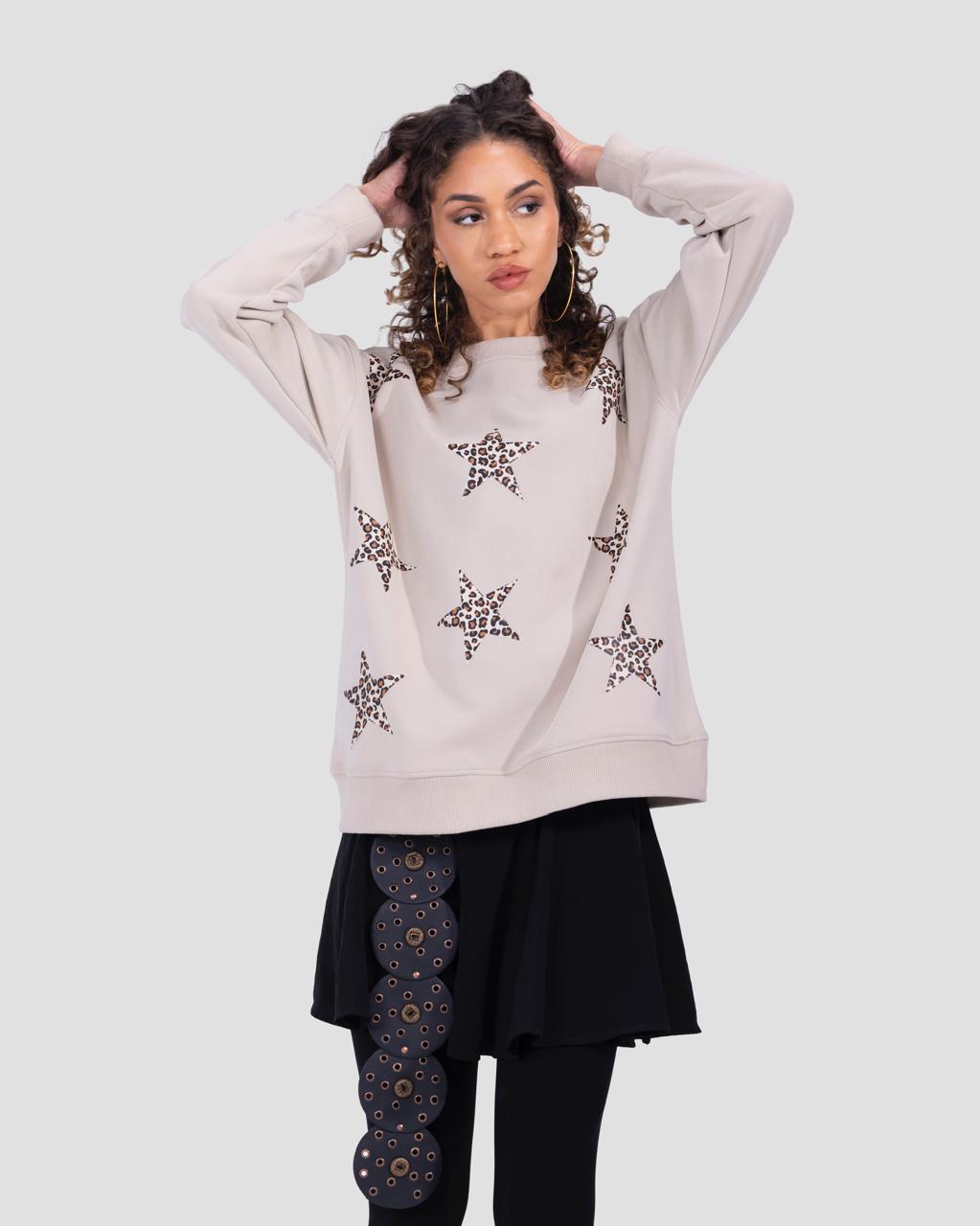 Melton Stars Sweatshirt - Beige
