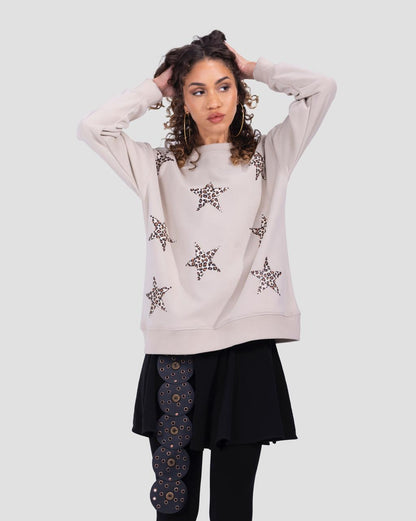 Melton Stars Sweatshirt - Beige